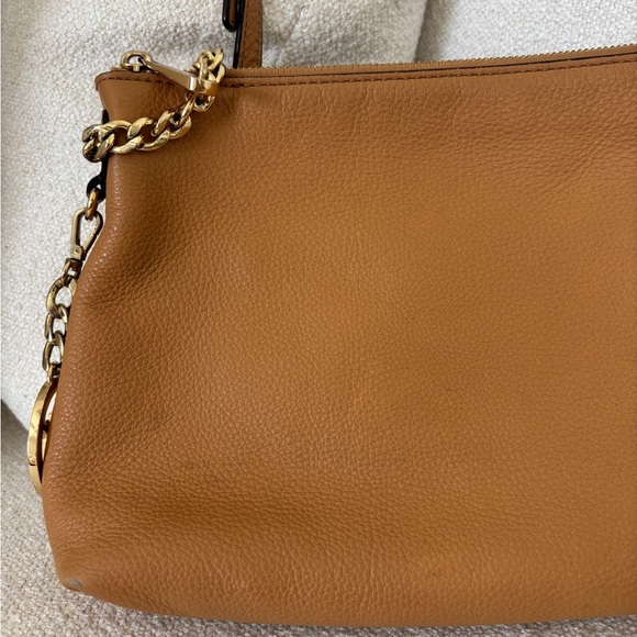 Michael Kors jet set chain pebble cognac tan leather messenger Crossbody purse - Picture 5 of 11